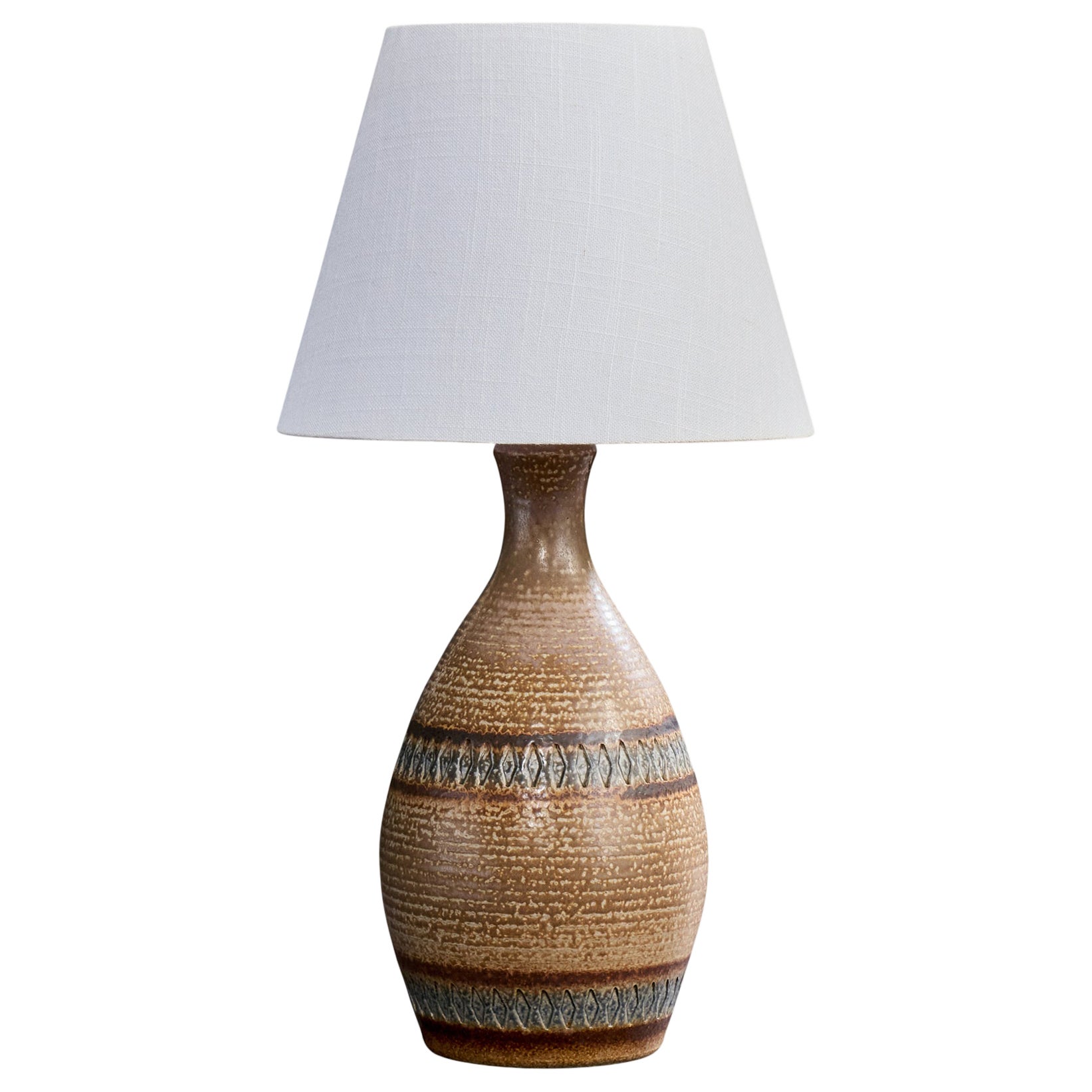 Einar Johansen, Table Lamp, Stoneware, Denmark, 1960s For Sale