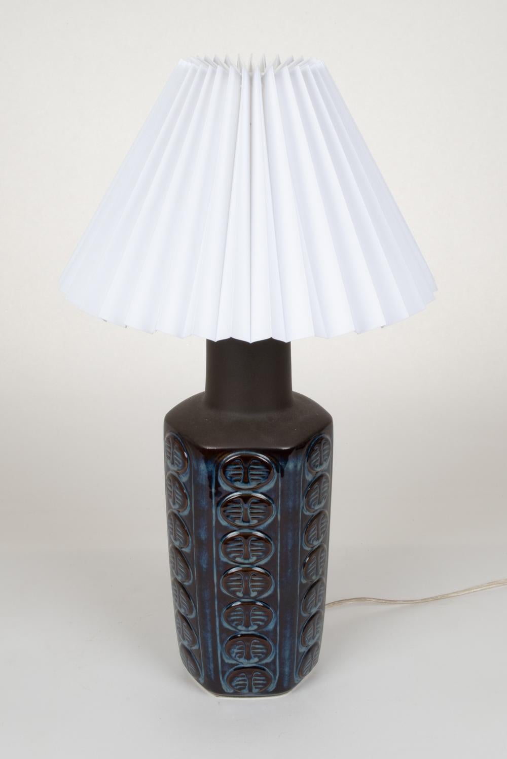 Scandinavian Modern Einar Johansen for Soholm Danish Midcentury Glazed Ceramic Table Lamp