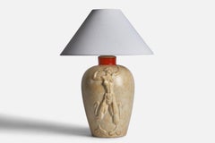 Einar Luterkort, Table Lamp, Earthenware, Sweden, 1930s