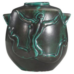 Einar Luterkort, Vase, Glazed Earthenware, Upsala Ekeby, Sweden, 1930s