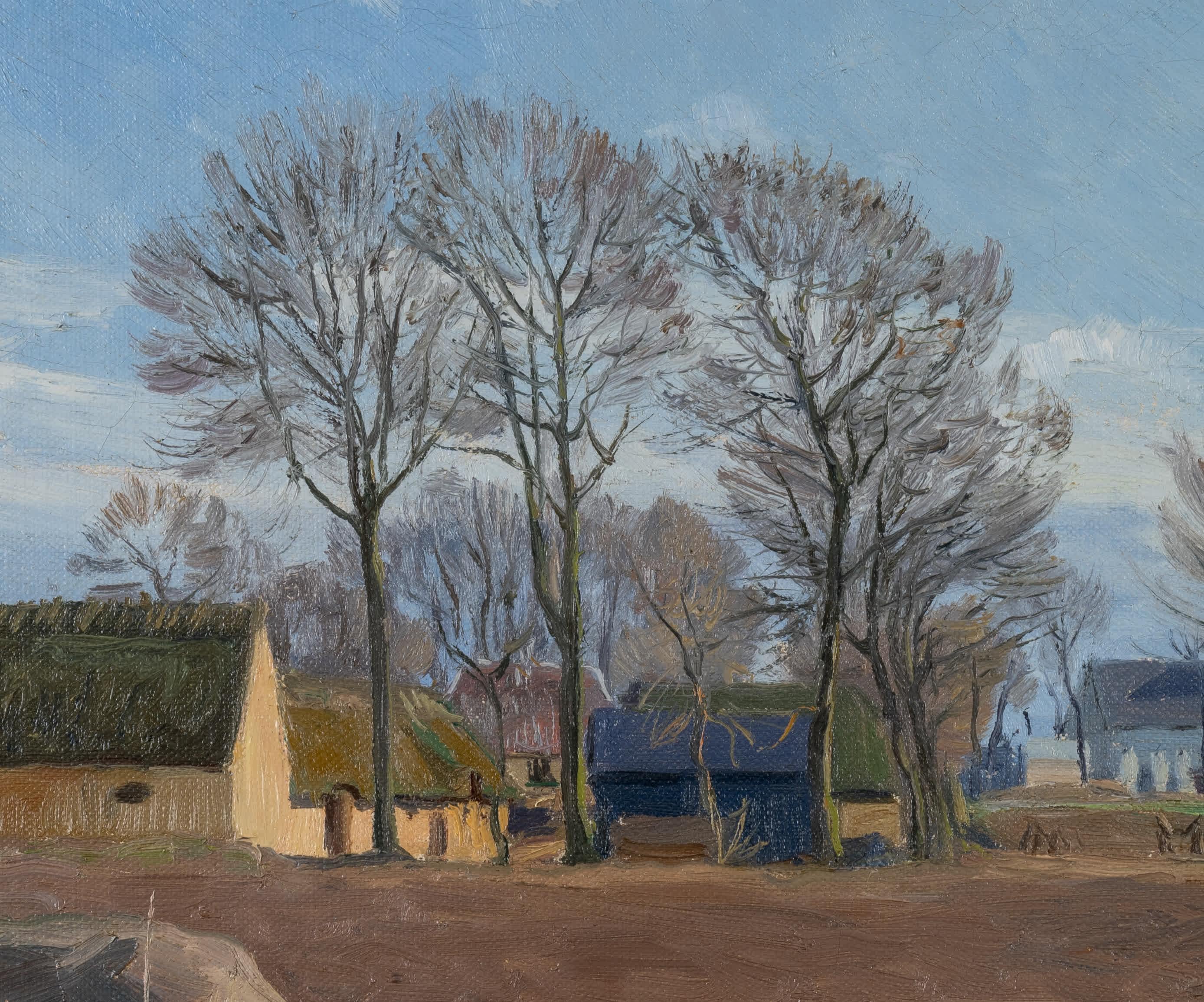 Bauernhof im Herbst (Impressionismus), Painting, von Einar William Bogh