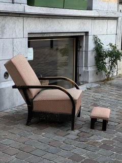 EINARI KYÖSTILÄ, tutto originale, Finlandia 1935, laccato nero con effetto patinato + poggiapiedi