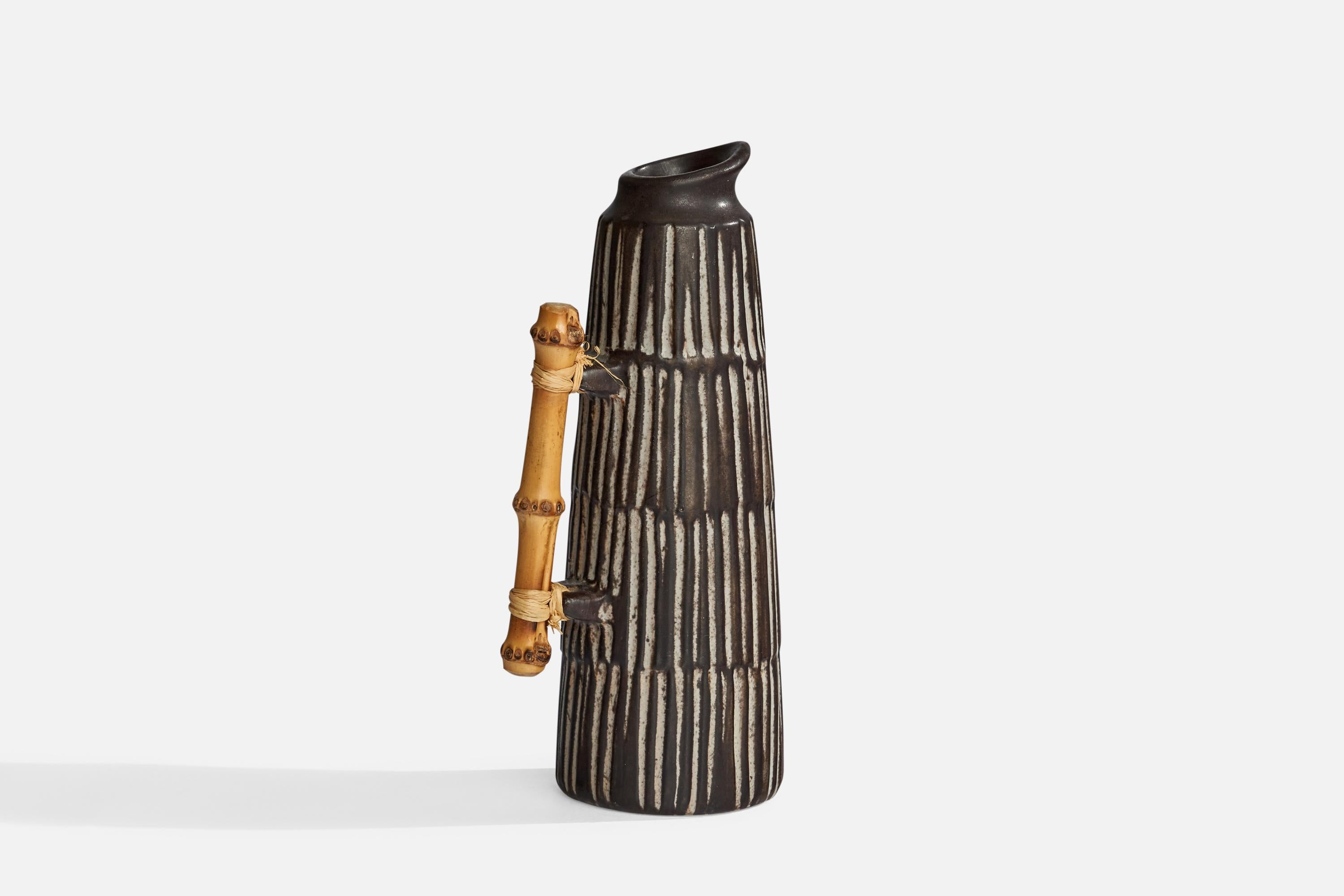 Einer Hellerøe, Krug, Bambus, Keramik, Dänemark, ca. 1960er Jahre im Zustand „Gut“ im Angebot in High Point, NC