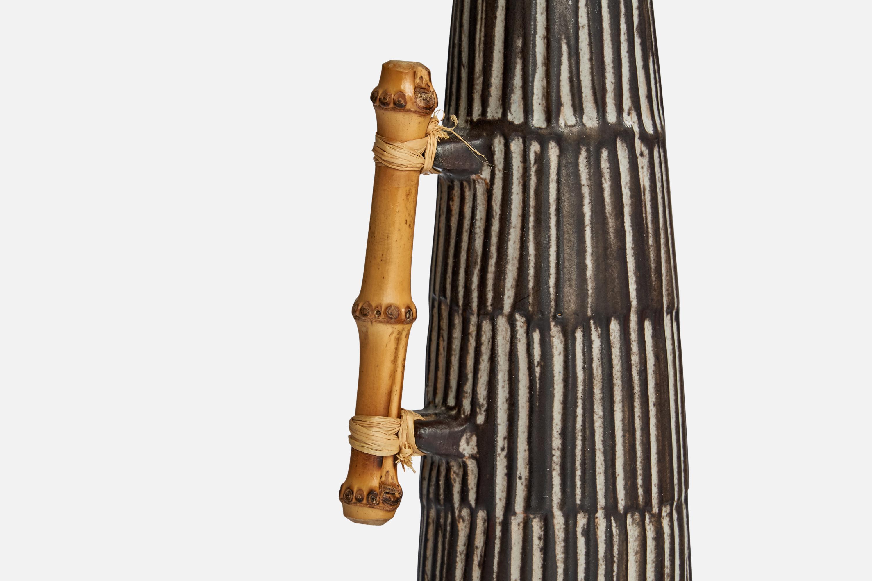 Einer Hellerøe, Krug, Bambus, Keramik, Dänemark, ca. 1960er Jahre im Angebot 1