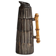 Einer Hellerøe, Pitcher, Bamboo, Ceramic, Denmark, c. 1960s