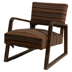 Eino Tuompo, Lounge Chair, Wood, Fabric, Sweden, 1930s