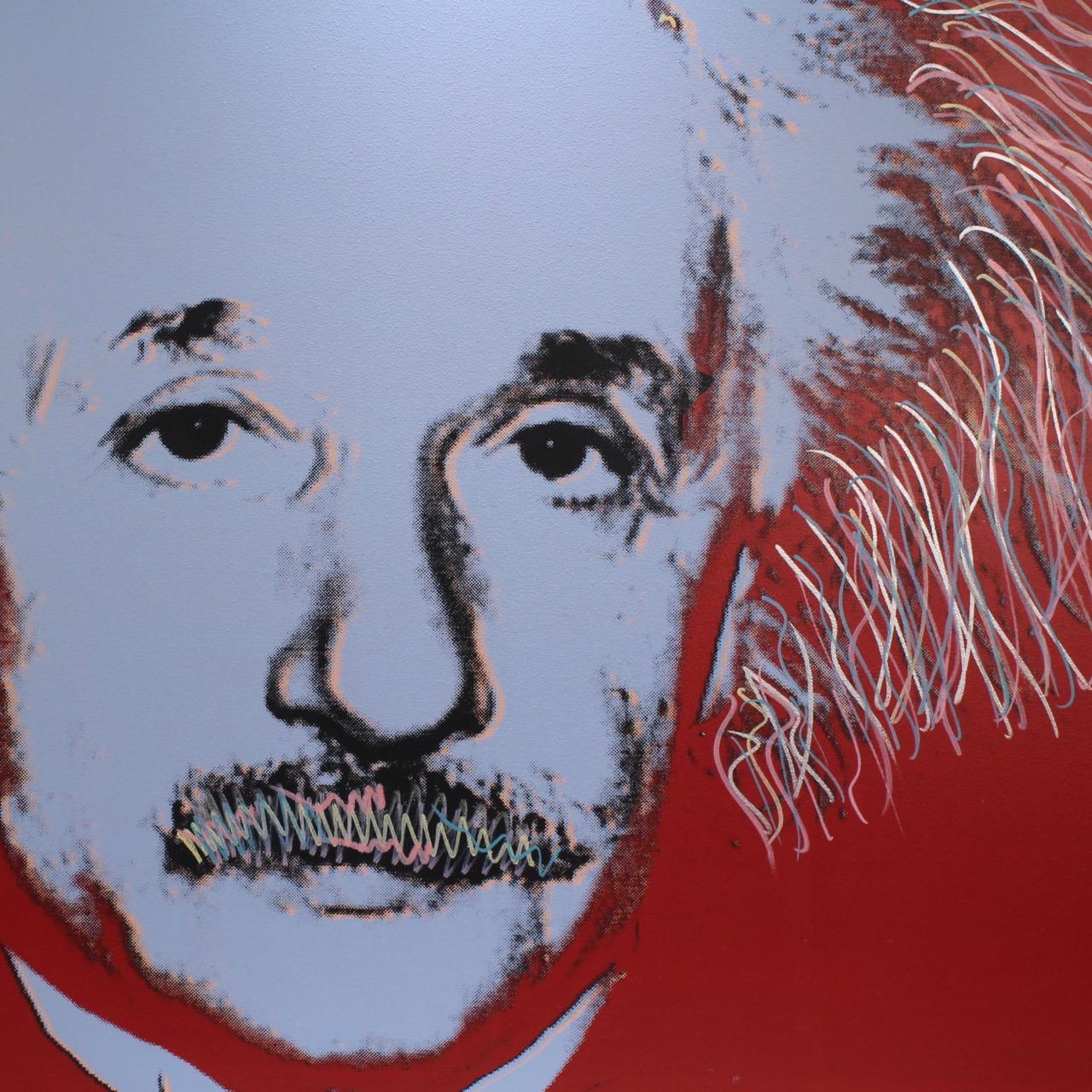 Américain Einstein State I, une sérigraphie Pop-Art d'Albert Einstein par Sak Steve Kaufman en vente