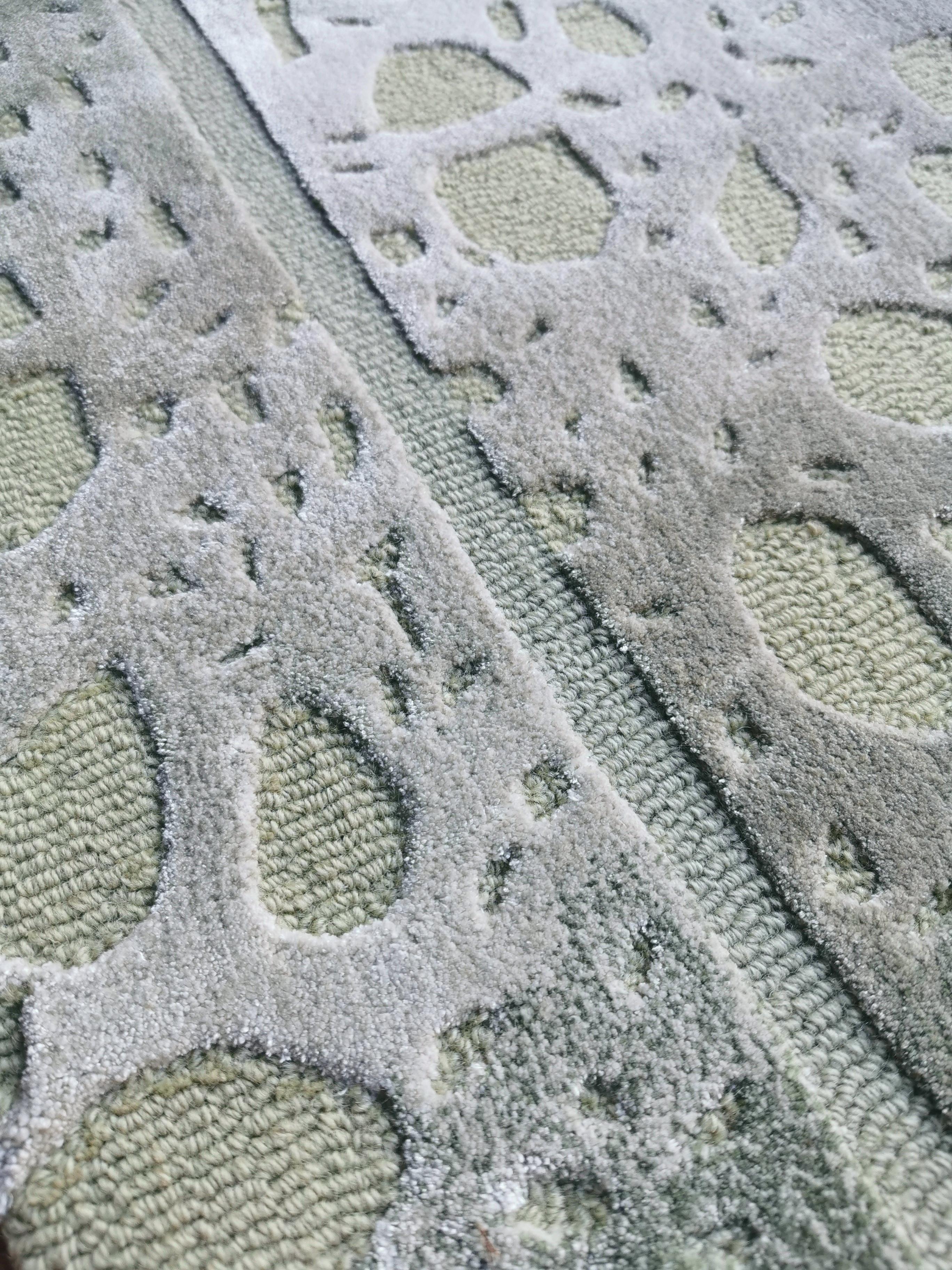 Norwegian Eira Green Rug by Volver Studios For Sale