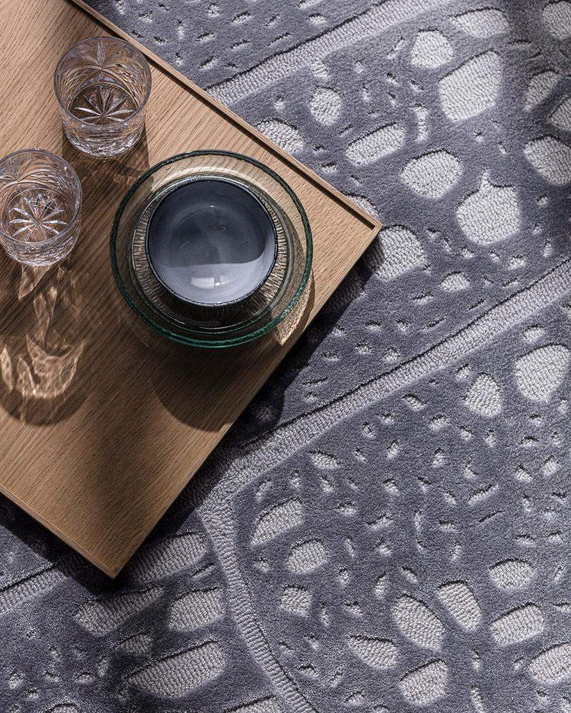Post-Modern Eira Silver Rug by Volver Studios For Sale