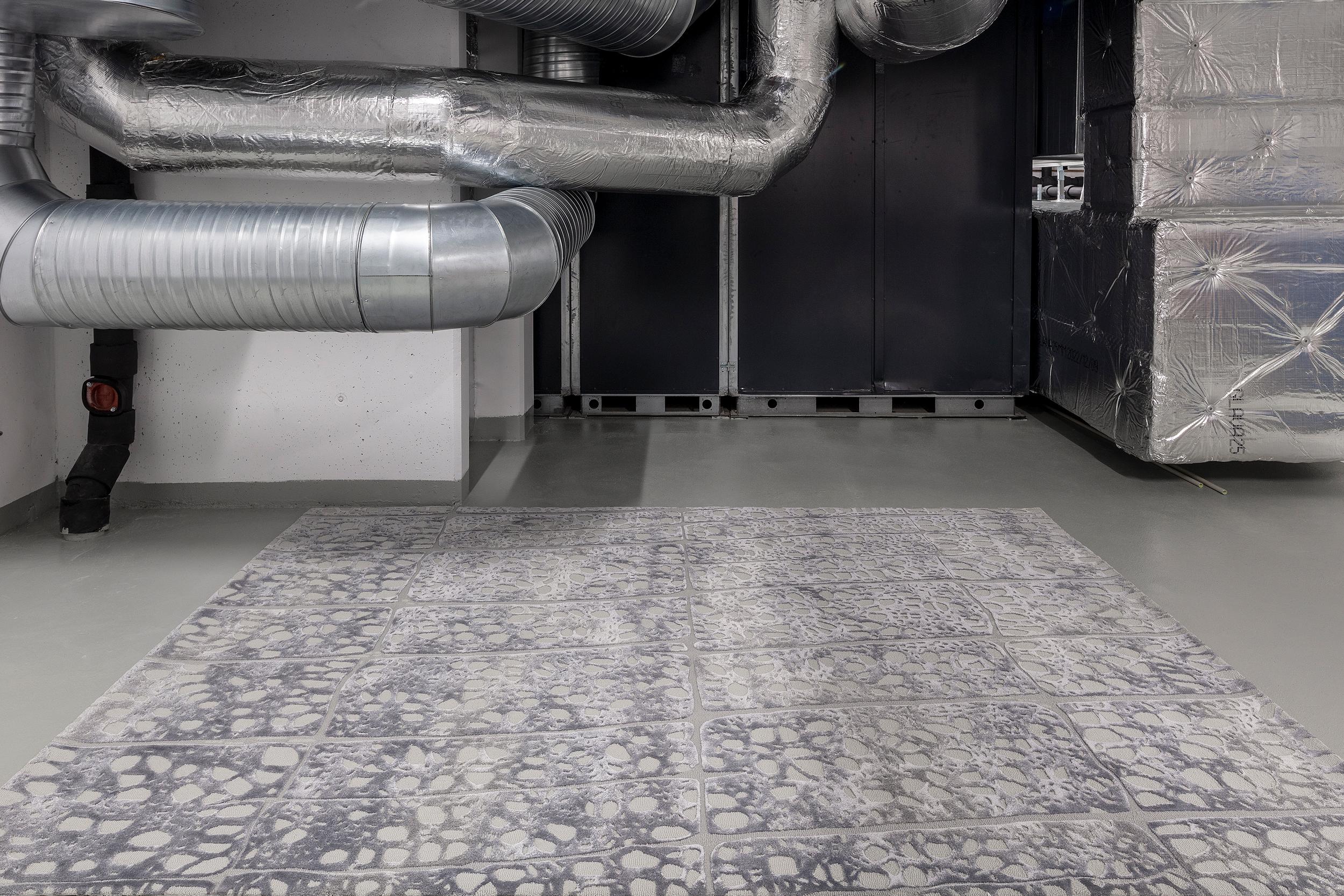 Norwegian Eira Silver Rug by Volver Studios For Sale