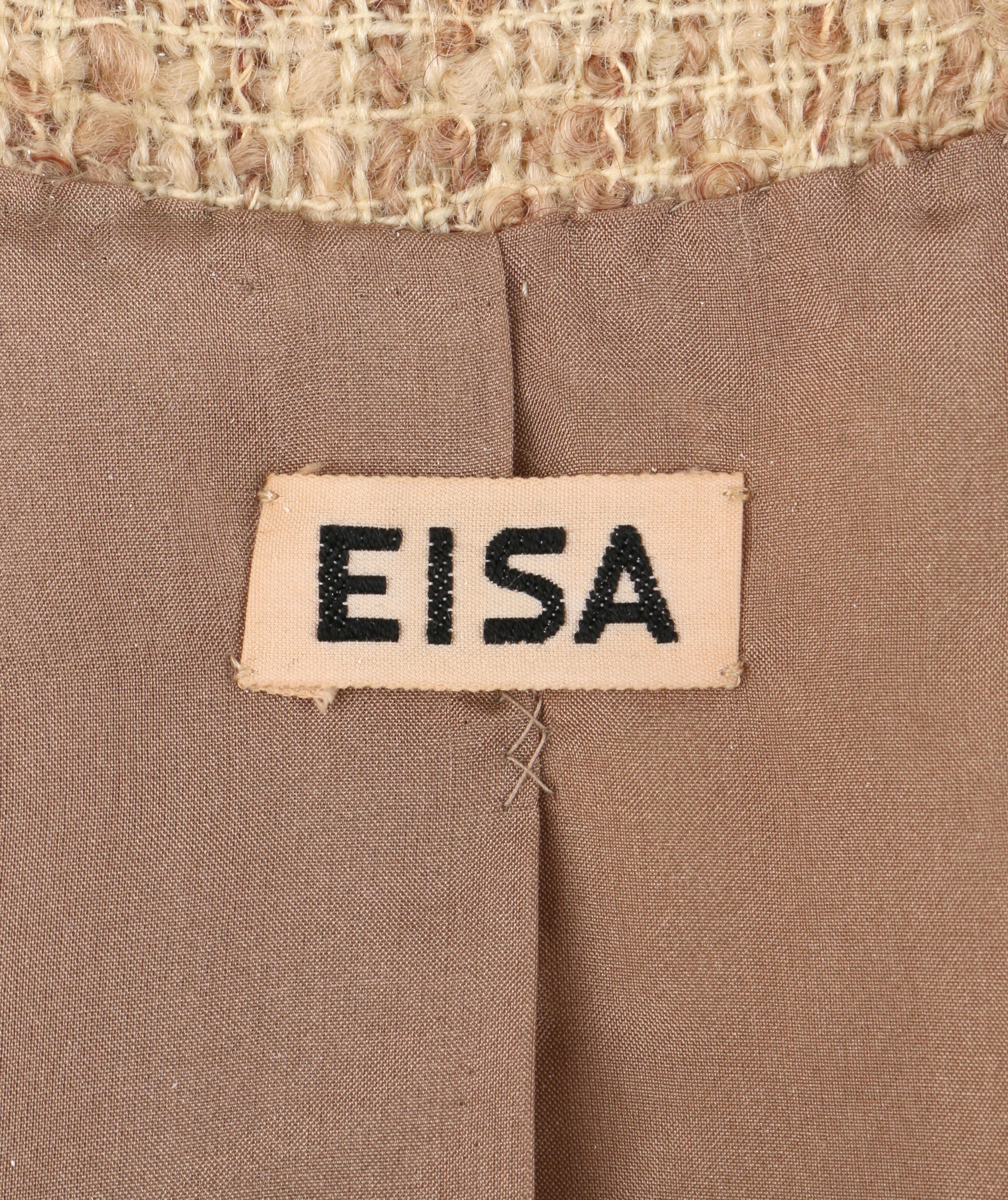 EISA c.1950’s CRISTOBAL BALENCIAGA Tweed Double Breasted Jacket Skirt Suit Set 3