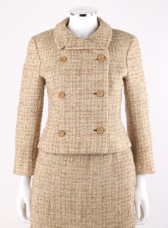 EISA c.1950’s CRISTOBAL BALENCIAGA Tweed Double Breasted Jacket Skirt Suit Set