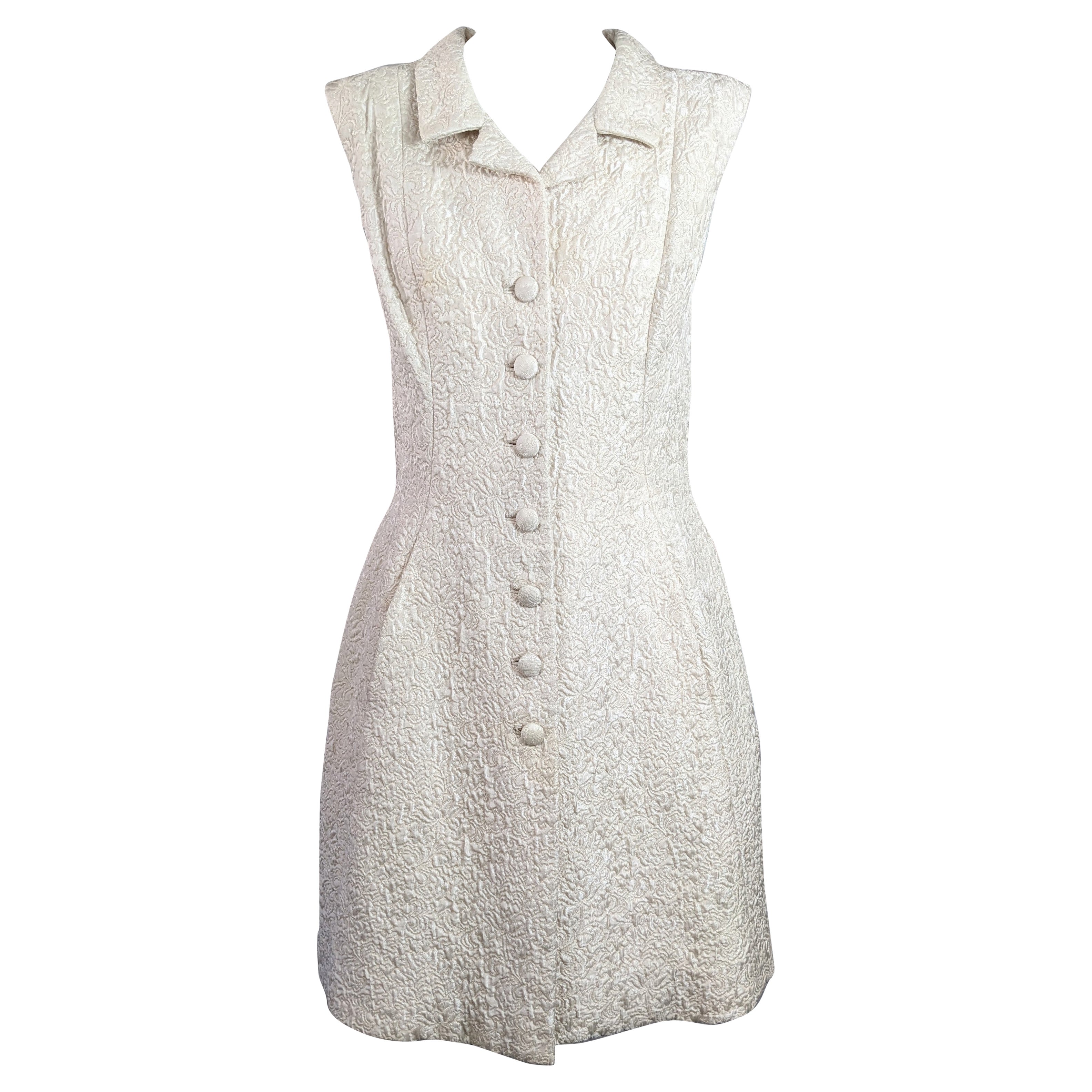 Robe cloche en soie ivoire Eisa, Balenciaga