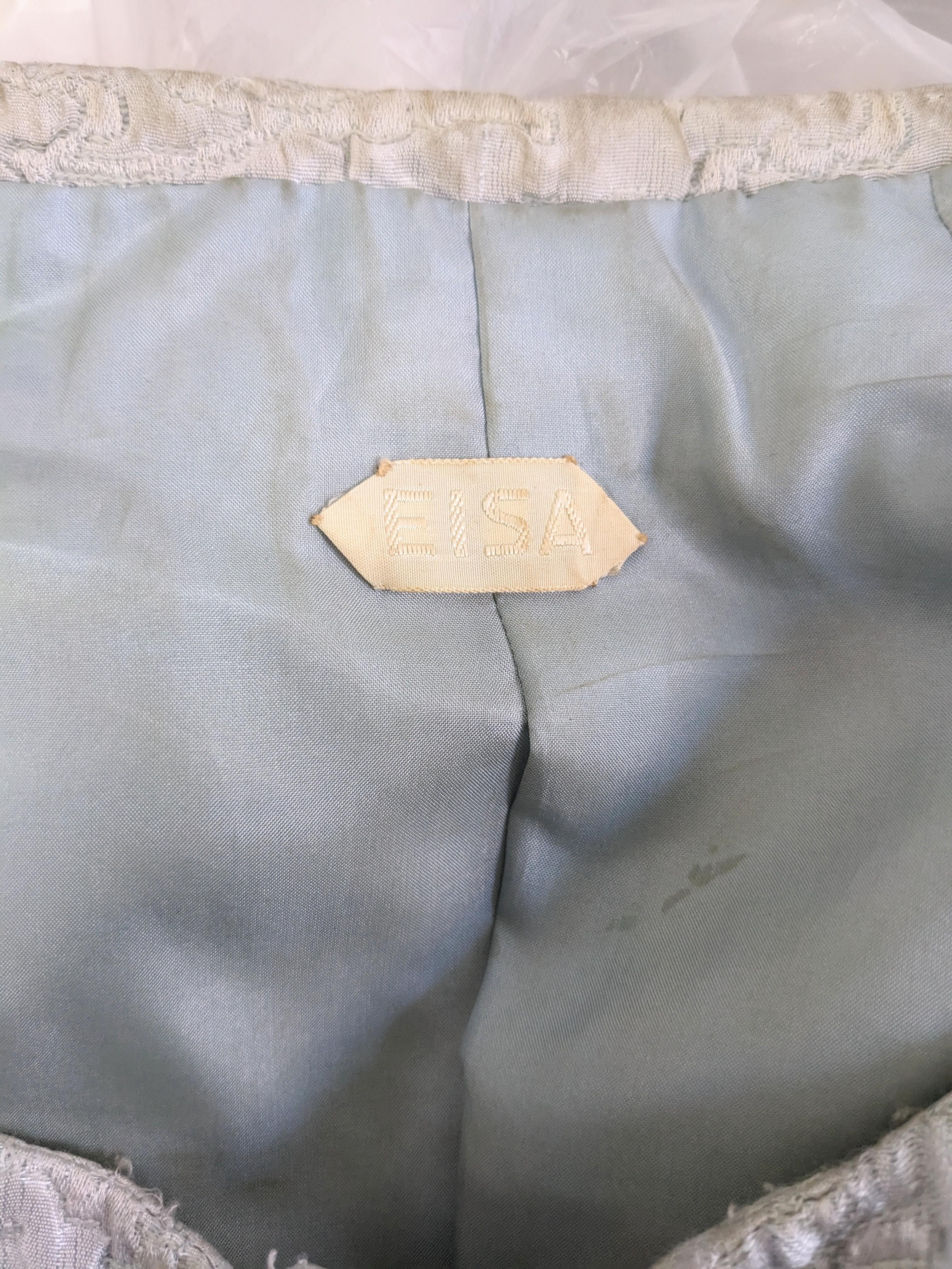 Eisa, camicetta di seta cloque color acquamarina, Balenciaga in vendita 2
