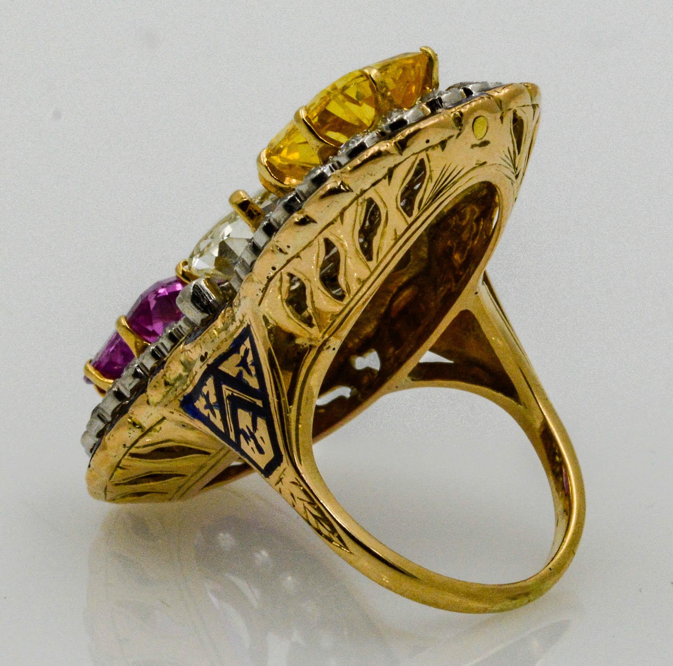 Victorian Three-Stone Sapphire and Diamond Ring 2