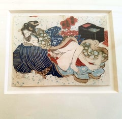 Eisen Shunga, Pair of Japanese Erotic Woodblock Prints