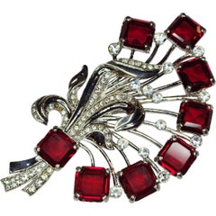 Eisenberg Ice Platin plattiert Citrin Glas und klar Strass Fan Motiv Pin