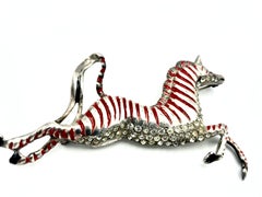 Eisenberg Original brooch, Zebra with flowing mane, Sterling silver, design 1944