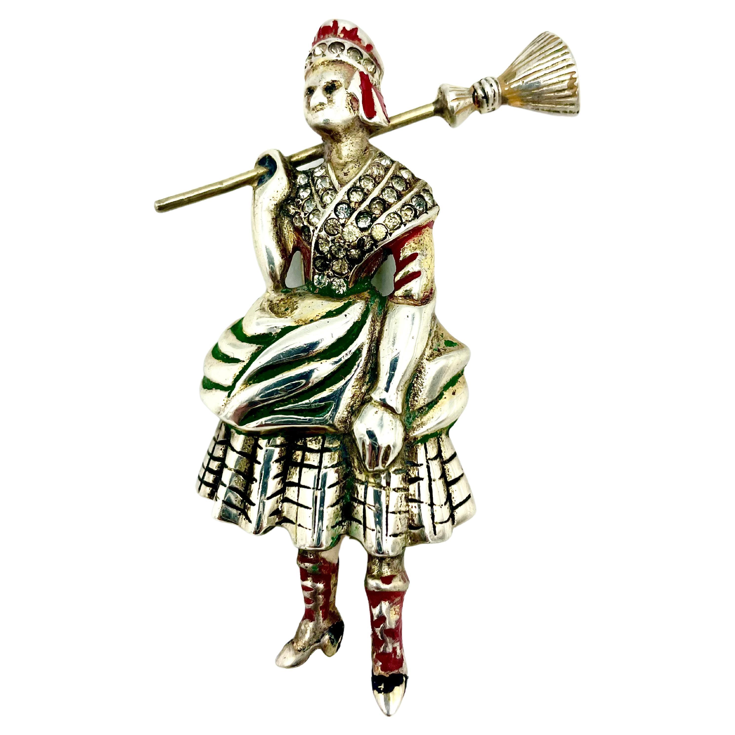 Eisenberg Originals fermaglio "Cleaning Lady", placcato oro, Sterling, 1944 in vendita
