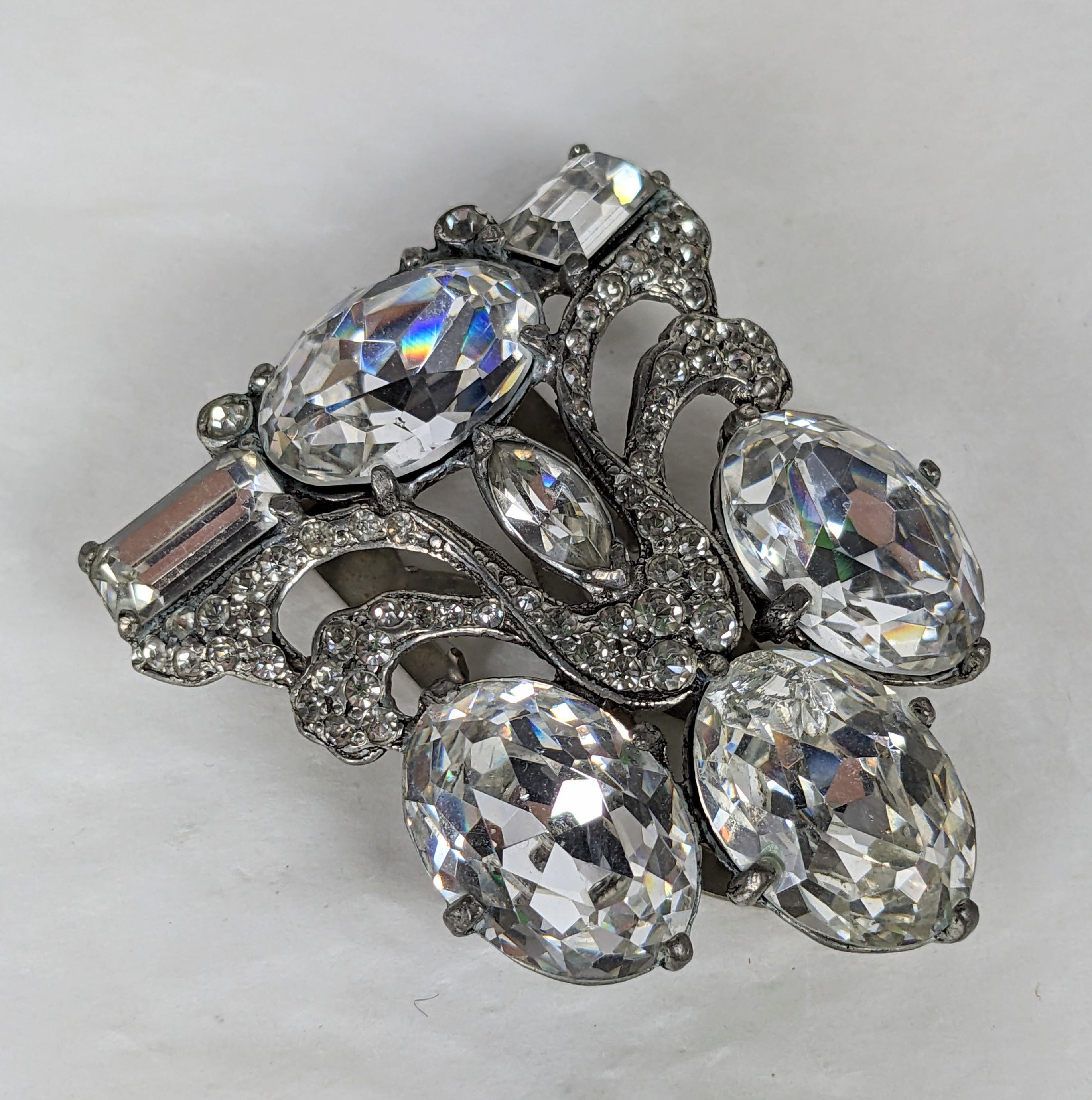 Eisenberg Oval Crystal Dress Clip In Excellent Condition For Sale In New York, NY