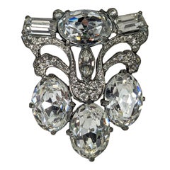 Eisenberg Clip de robe en cristal ovale