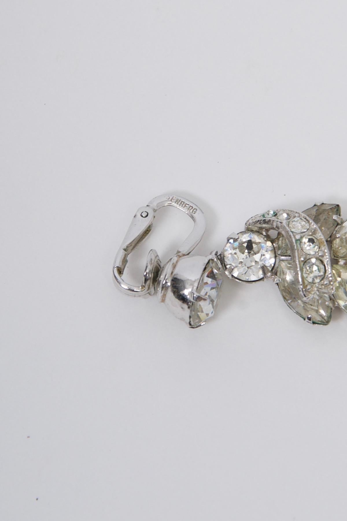 Eisenberg Rihinestone Earrings In Good Condition For Sale In Alford, MA