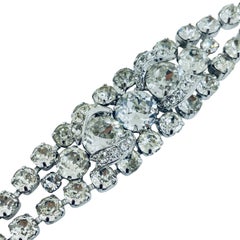 EISENBERG signiert Vintage Silber Ton Strass Designer-Armband