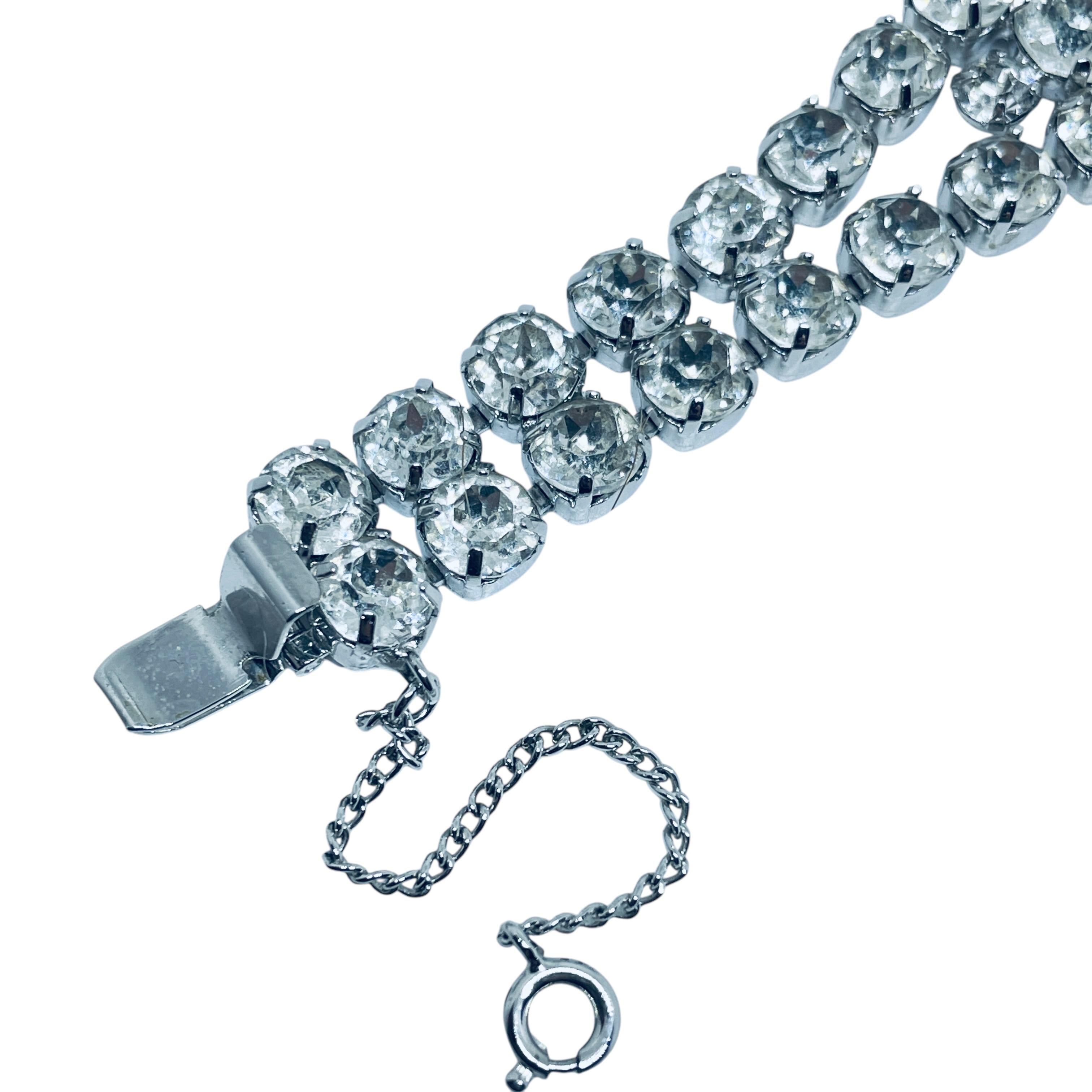 Bracciale firmato EISENBERG con strass d'epoca in tonalità argento In condizioni buone in vendita a Palos Hills, IL