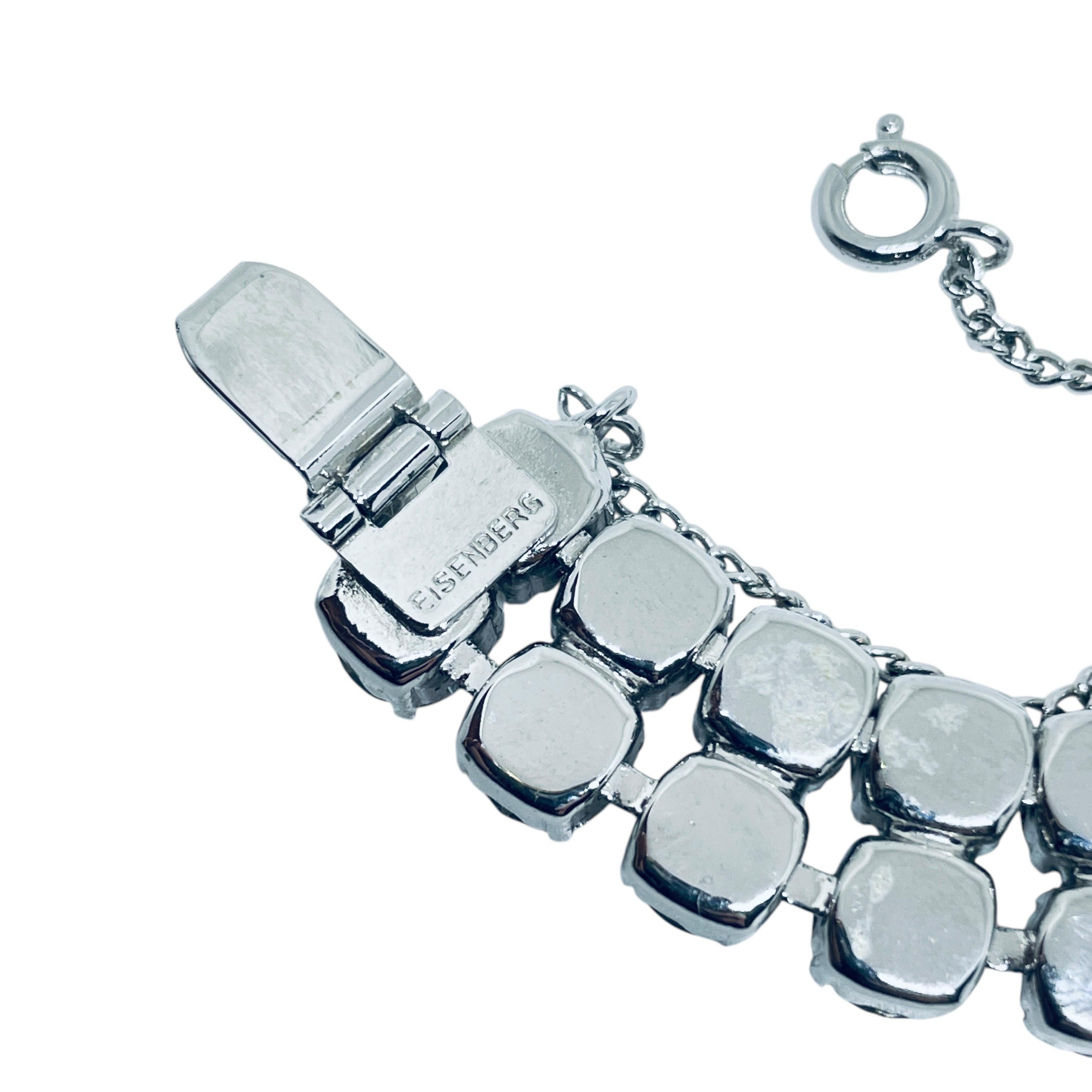 Bracciale firmato EISENBERG con strass d'epoca in tonalità argento in vendita 3