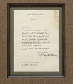 Eisenhower and Marshall Authentic Signature Collage