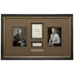 Vintage Eisenhower and Marshall Authentic Signature Collage