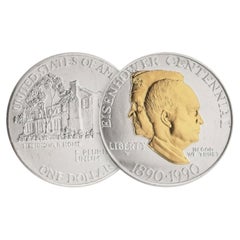 Eisenhower Centennial 1990 Gold Highlighted Silver Dollar, US Commemorative Coin