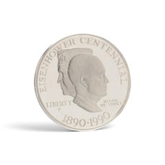 Dollaro d'argento del centenario di Eisenhower del 1990, moneta commemorativa Proof degli Stati Uniti