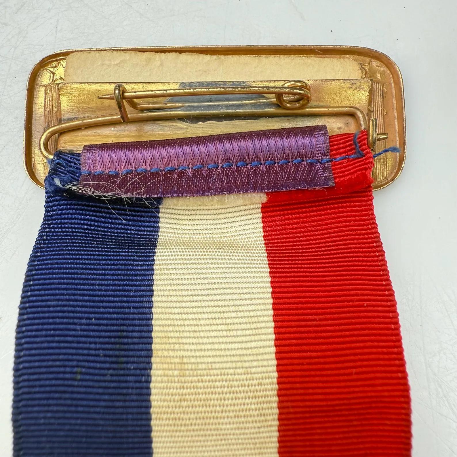 Metal Eisenhower Nixon 42nd Inaugural Ball Medal Ribbon Pin Committee Member 1950s USA For Sale