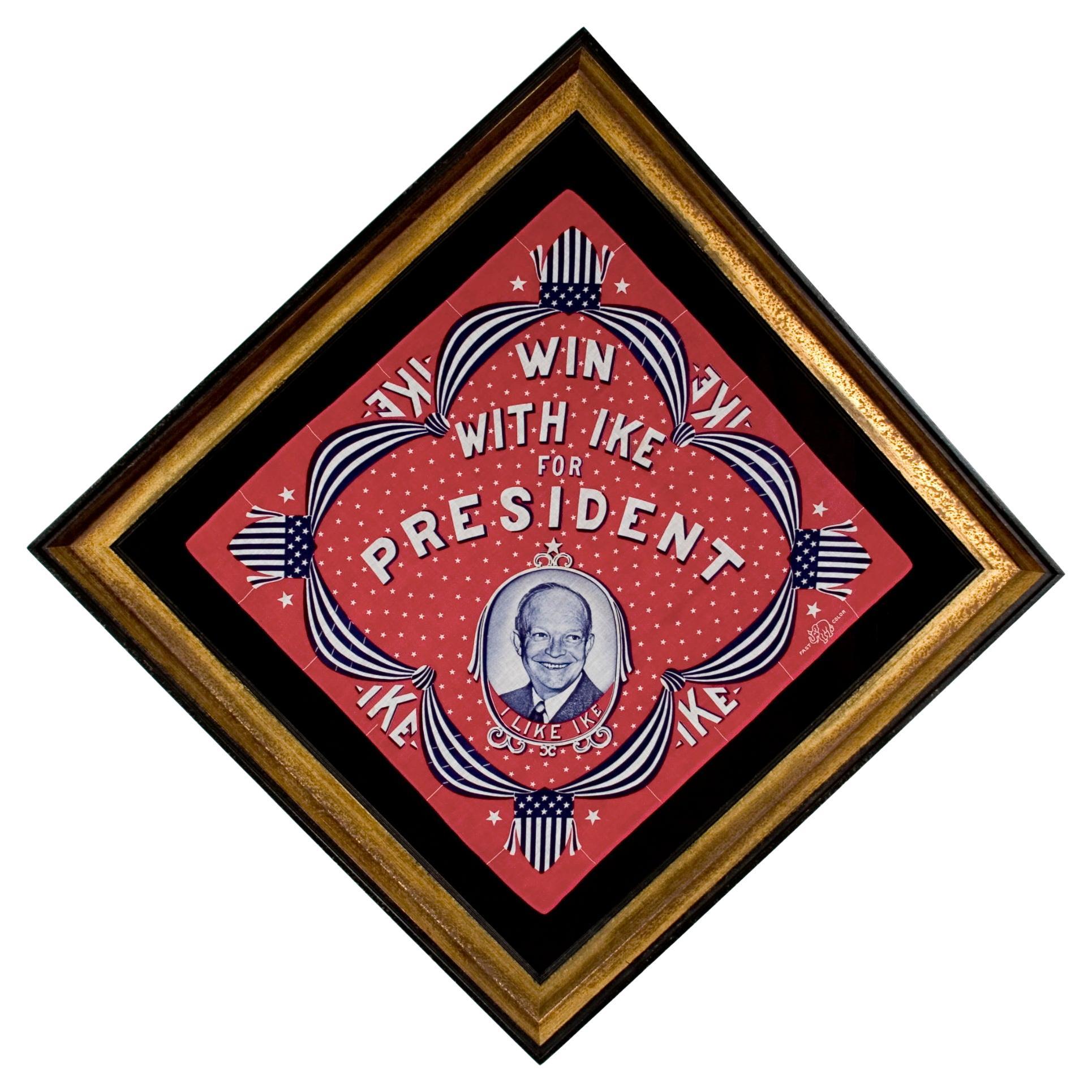 Eisenhower's 1952 Portrait Style Presidential Campaign Kerchief