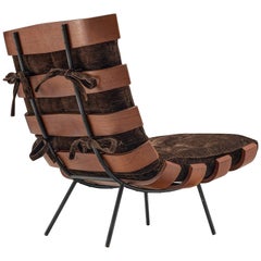 Eisler and Hauner 'Costela' Chair in Teak and Brown Upholstery