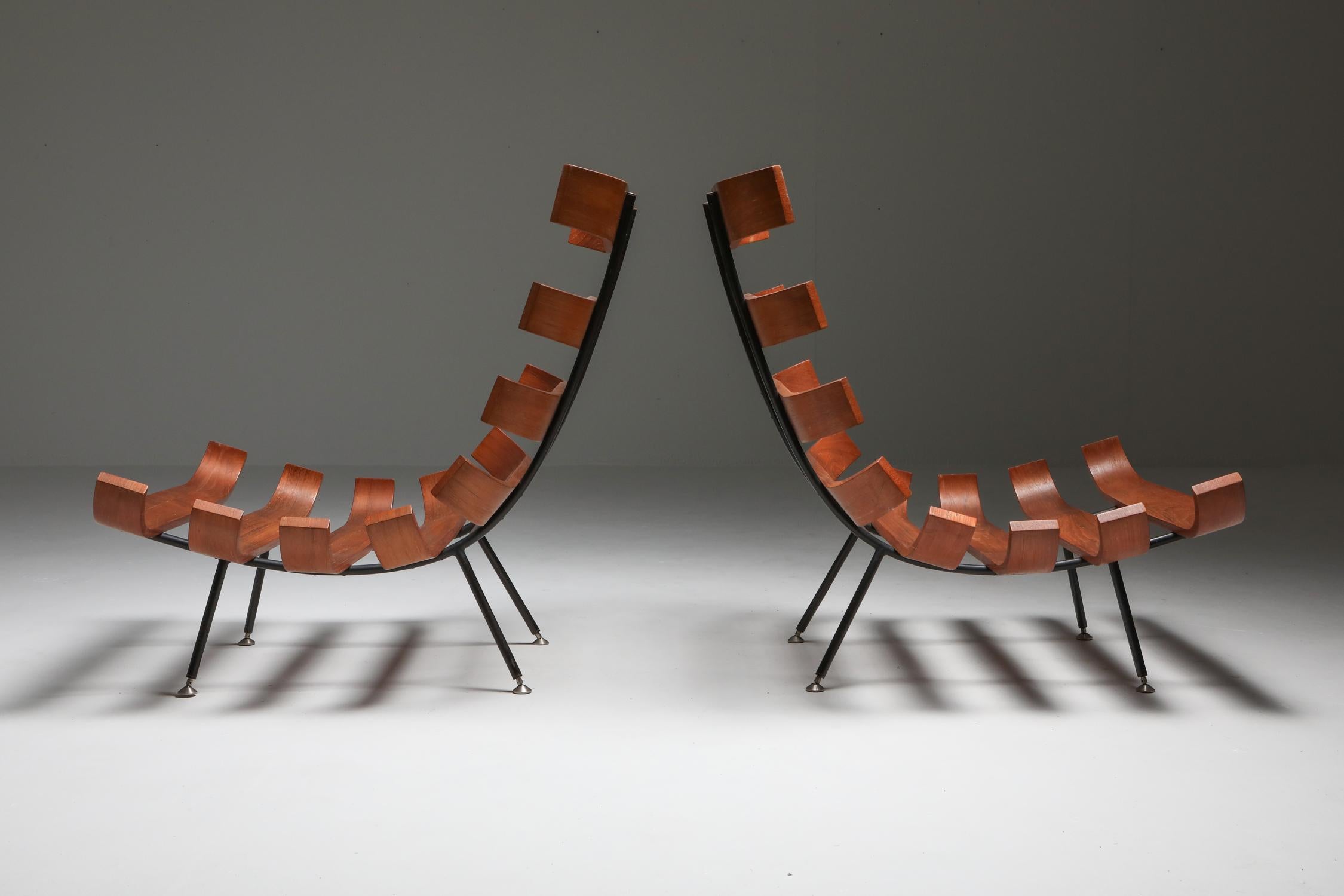 Mid-Century Modern Eisler and Hauner 'Costela' Lounge Chairs