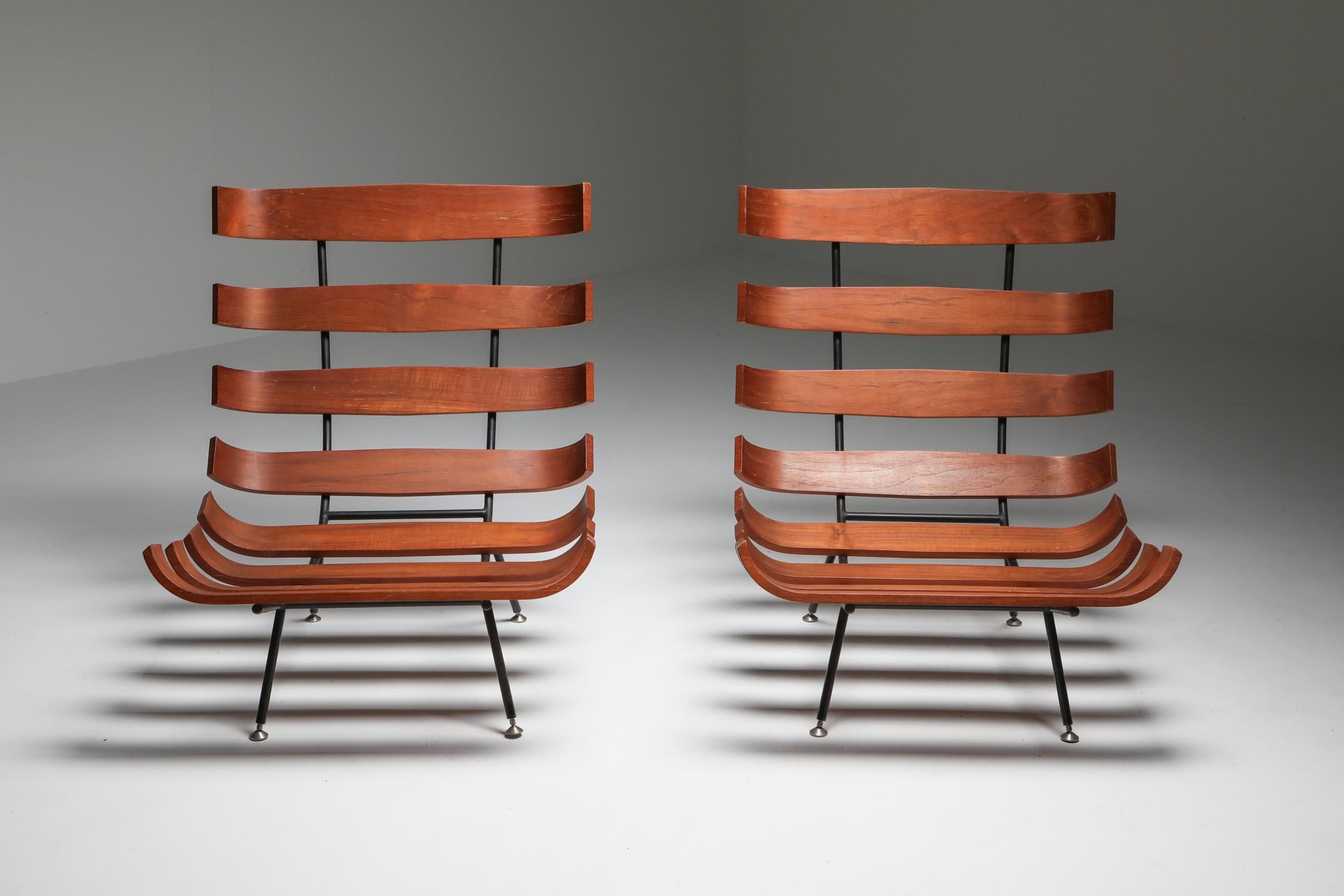 Brazilian Eisler and Hauner 'Costela' Lounge Chairs