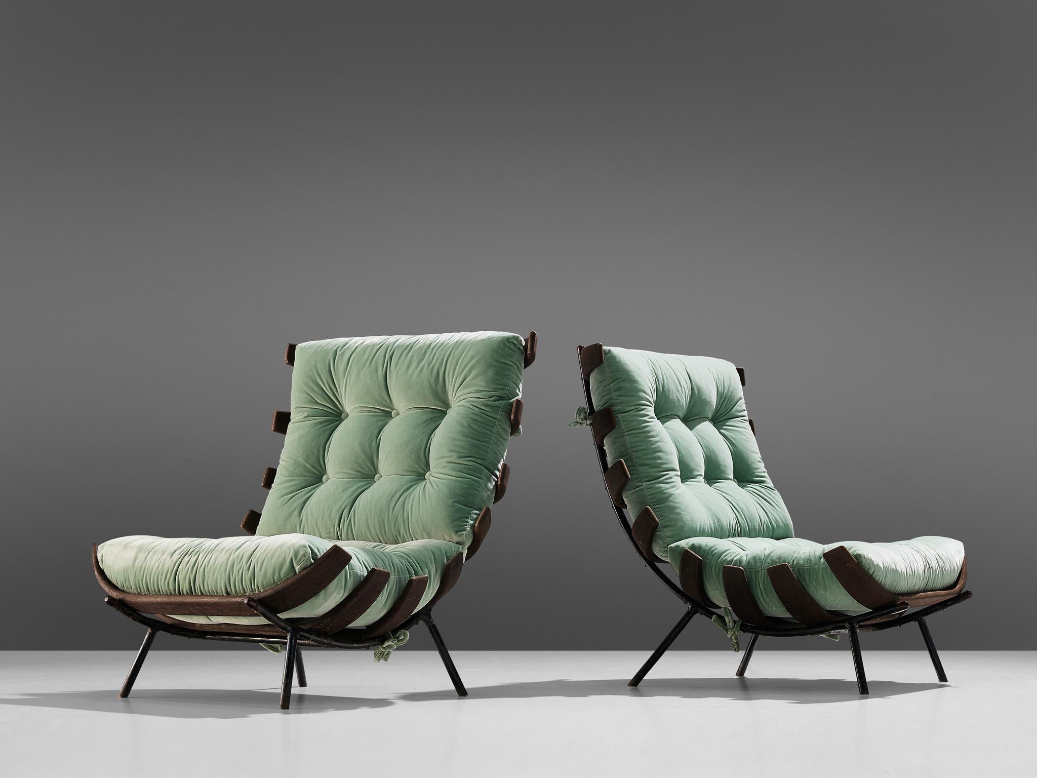 Mid-Century Modern Eisler and Hauner Patinated 'Costela' Chairs
