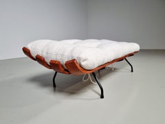 Eisler & Hauner ‘Bone’ Bench/ottoman in Imbuia wood and Fabric