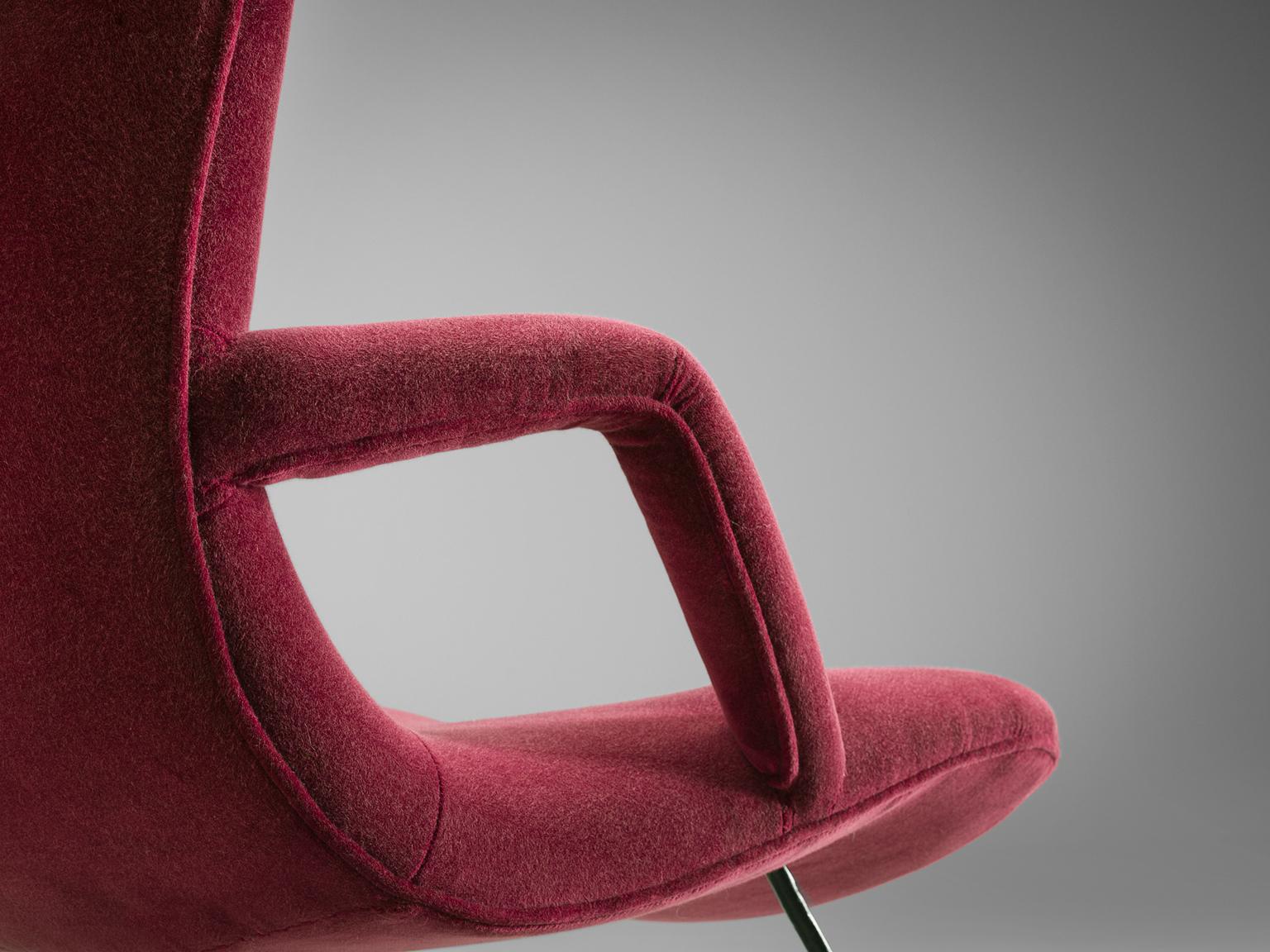 Mid-20th Century Eisler & Hauner Pair of Reupholstered Burgundy Chair, 1950s