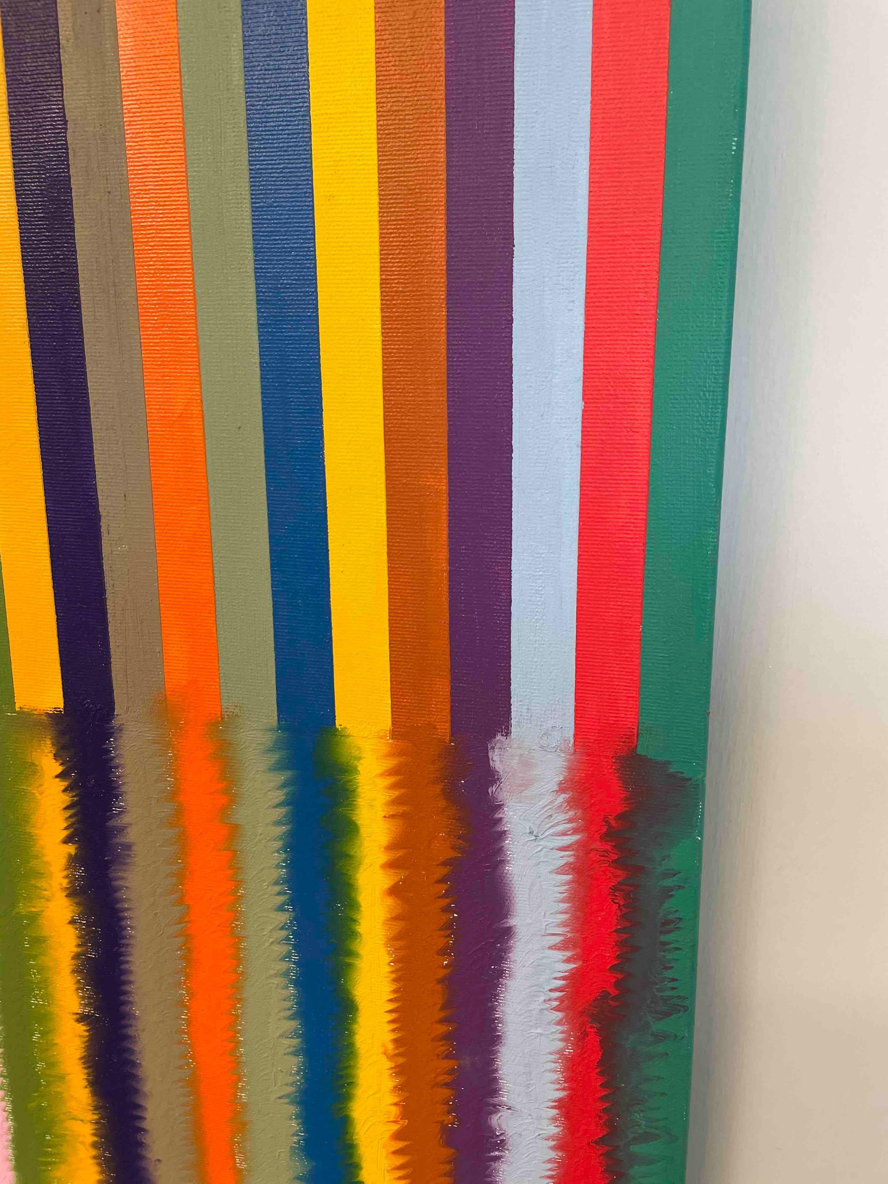 Distorsione - pittura astratta - Painting di Eitan Satat