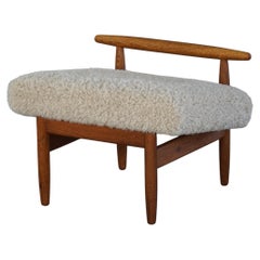 Eivind A. Johansen, pouf en Oak avec rembourrage en laine d'agneau légère pour FDB Møbler