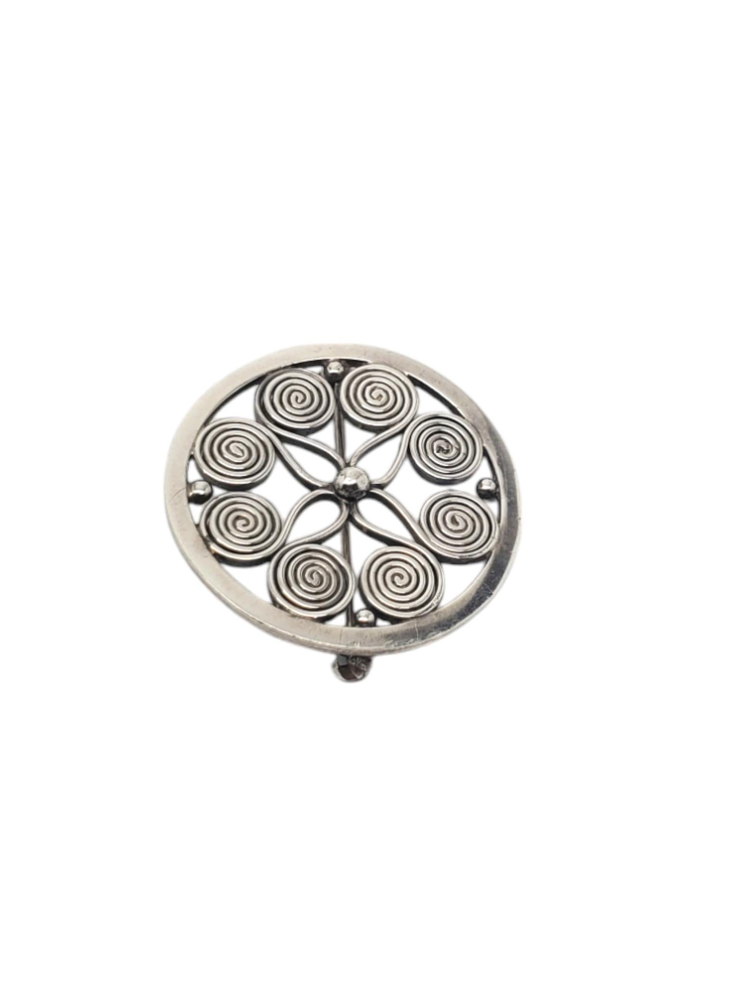 Eivind Knud Petersen Sterlingsilber-Blumenwirbel-Brosche #20520 Damen im Angebot