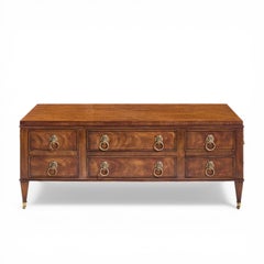 EJ Victor Burlwood and Walnut Lion Head Handle Coffee Table