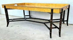 EJ VICTOR (attributed) Gilt Tray Bamboo Cocktail Coffee Table
