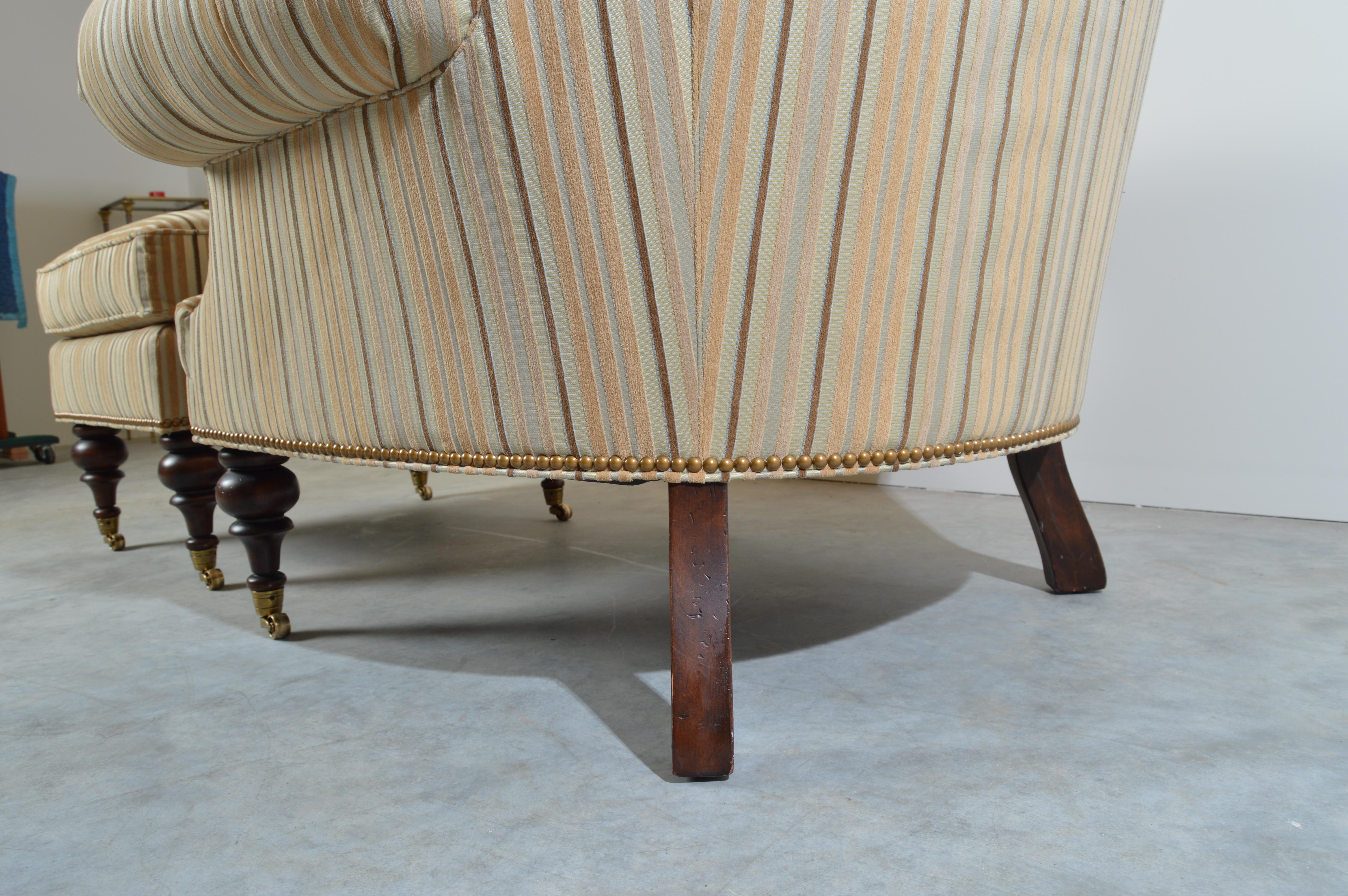 EJ Victor Louis XV Style Kensington Tufted Fireside Wing Lounge Chair & Ottoman 5