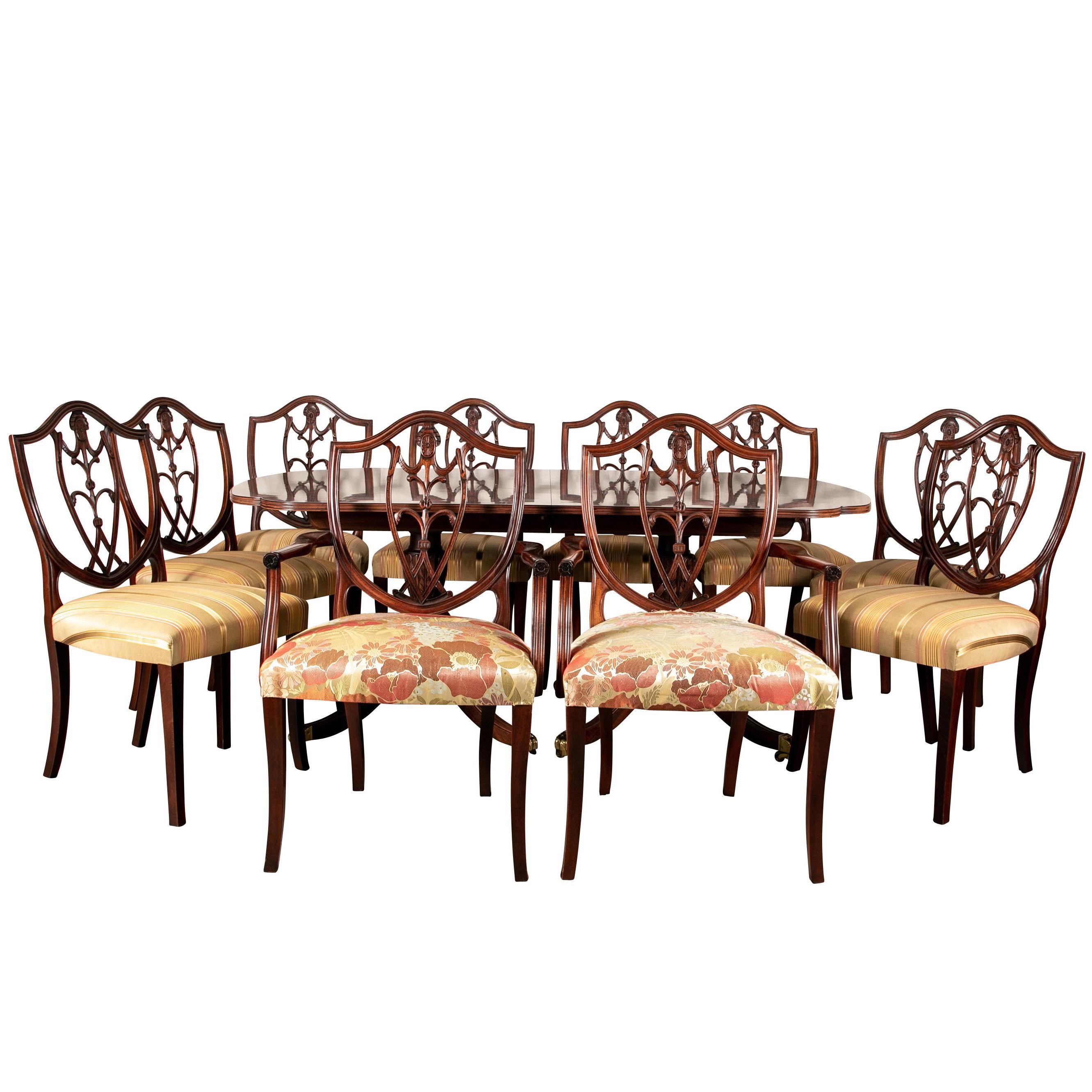 E.J Victor Mahogany Dining Table and Chairs