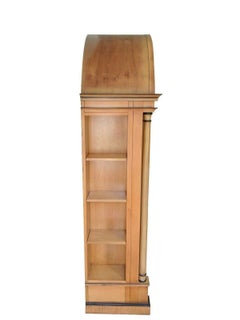 EJ Victor Monumental Bird's-Eye Maple Dome Display Cabinet China Curio Bookcase