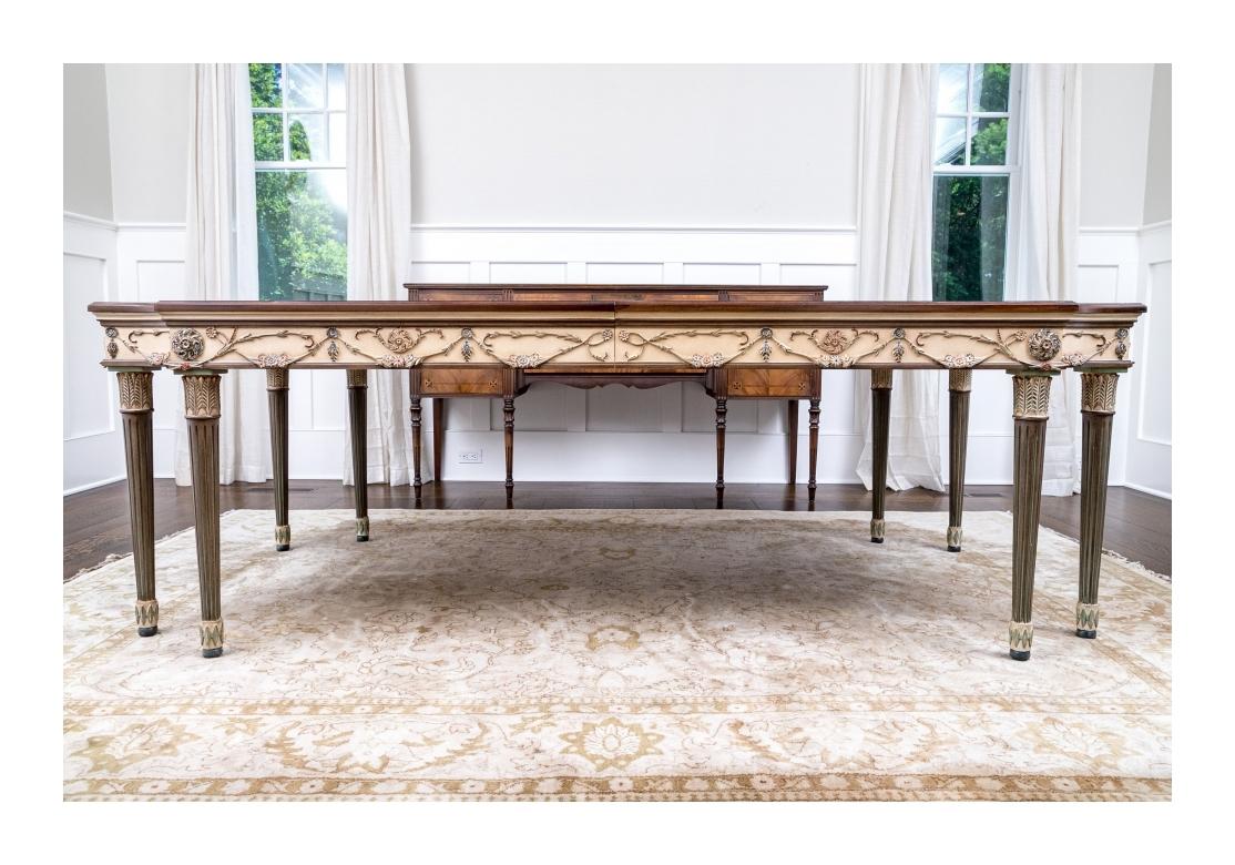 Hand-Carved Exceptional E.J. Victor Newport Collection Paint Decorated Table  For Sale